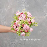 15 Heads Mini Rose Small Bouquet | Artificial Flower | Wedding/Home Decoration | Gifts - Pink