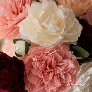 Crepe paper flowers peony, Paper flowers bouquet, Custom paper flowers set