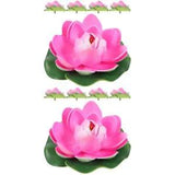 10 Pcs Simulated Lotus-flowers Fake Lily Pads Water Garden Floating Light False