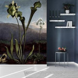 Abstract green plant, wonderful watercolor flower, peel and stick wall mural