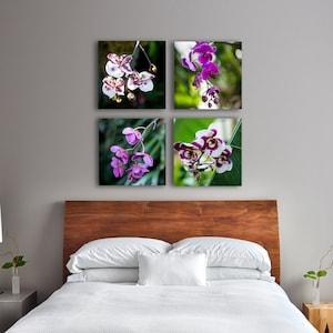 Purple Orchid Canvas Print Grouping - Fine Art Photography flowers photos home decor chicago botanicals plants pretty colorful fun wall