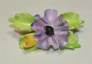 Vtg Signed SYLVAC Staffordshire Made England Lilac CARNATION FLOWER Pin Brooch