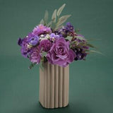 31PCS Purple Artificial Silk Flower Head Material Package Combo Set Table Centerpiece Decor Silk Flower Wedding Bridal Bouquets Fake Flower