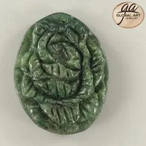BI21526# Hand Carved Peony Flower Indian Agate Pendant Bead Gemstone