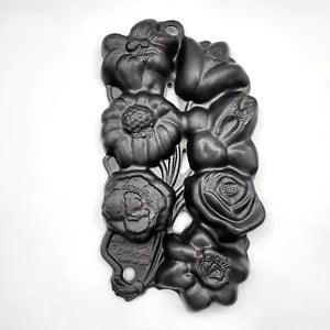 John Wright Flowers Cast Iron Cake Mold Rose Carnation Daisy Baking Pan 1991 VTG