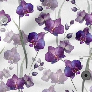 EXOTIC FLOWERS ORCHID cotton 100%, Eco-print, Printed Cotton Fabric, Width 150cm /60"