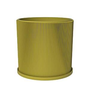 Planter Pot With Drainage, Pear Green Ray Design for Small and Large Plants [Water Plate Included] Outdoor and Indoor use Plant Pot