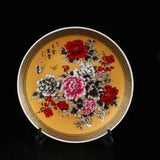 Exquisite Old Chinese porcelain color Hand Painted peony flower plates 8026