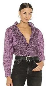 OVERLOVER Floye Flower Peony Cotton Blouse Size M BNWT
