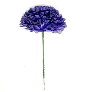 (10 pcs) Purple 3.5" Carnation Artificial Silk Flower In/Outdoor Decor Craft USA