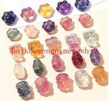 10 Pcs Natural Grade 5A Rainbow Fluorite Gems Carved DIY Necklace Pendant