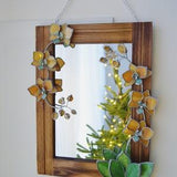 Stained glass flower Mirror ??Honey Orchid. Wall decor.  Sun catcher Wooden frame Home wedding Decor Art Mother??s Day, Wedding Christmas Gift