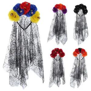 Simulated Peony Flower Mesh Gauze Hairband Cosplay Hair Accessories Gothic DIY