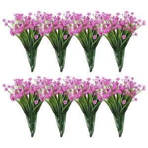 Artificial Flower Heads, Plastic Mini Peony Hydrangea Purple Red Faux 24Pcs