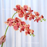 9 Heads Orchid | High Quality Artificial Flower | Wedding/Home Decoration | Gifts - Reddish Peach