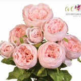 9 Rose Quartz Cabbage Roses, 5