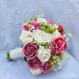 Wedding white bouquets, Blush pink roses bridesmaids bouquet, Pink bouquet, White bridal bouquet, Pink roses bouquet, Faux bouquet
