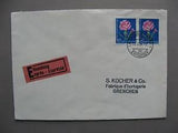 SWITZERLAND, expresse cover 1964, pair 50 Rp Pro Juventute, flower carnation