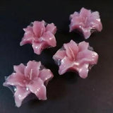 4 Purple Candles Lily Flowers, Size 2 3/4
