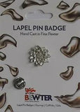 Water Lily Flower Plant, English Pewter Lapel Pin Badge, Coat-Hat Badge BEW123
