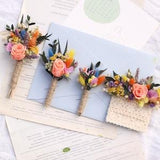 Boutonni¡§¡§re, %100 Dried Boutonniere, Preserved Rose, Salmon Boutonni¡§¡§re, Salmon Boutonniere, Groom Boutonniere, Boho Boutonniere