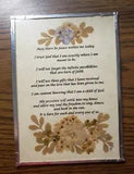 Vintage Pressed Dried Flowers Wall Art St. Theresa of Avila Quote 5x7