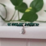 Minimalist Stacking Bracelet, Malachite & Sterling Silver Jewellery, Green Gemstone Bracelet, Summer Jewelry