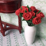 1:12 scale roses miniatures dolls house vase floral bouquet pretty flowers conservatory decoration  roses vase Mother??s Day gift for Mom