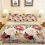 3D Flower Lily Painting 68 Bed Pillowcases Quilt Duvet Cover Set Single Queen CA