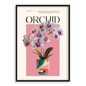 Orchid, Plant Poster, Home Decor, Houseplant Poster, Plant Print, Plant Wall Art, Potted Plants Care Guide, Plant Lover Gift