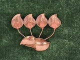 Copper Toned Cala Lily Brooch Pin Pink Glass Accents