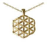 Flower of life pendant 14k 18k solid gold, flower of life gold necklace, seed of life pendant, flowers gold pendant, floral gold pendant