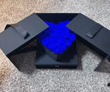 Forever preserved roses 25 blue roses in luxury heart shaped box + jewelry box