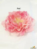 Narumi - 5 Inch Silk Peony W/ Iridescent Button Sewn Center, CHOOSE Color
