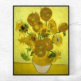 Sunflowers-Vincent van Gogh,Home decor,Realism,Post-Impressionism,canvas Wall Art poster Gift Ideas,Custom sizes available