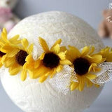 Sunflower Tieback, Flower Crown, Yellow Baby Props, Baby Photography, Summer Fall Kids Halo Headband, Custom Orders by Zoraya Baby Props