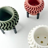 Small Plant Pot for Home, Drainage Hole & Tray, Indoor Flower Plant Pot, Modern 3D Printed Gift