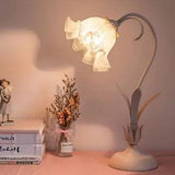 Lily Flower Desk Light Bedroom Light White Frosted Glass Tulip Shape Table Lamp