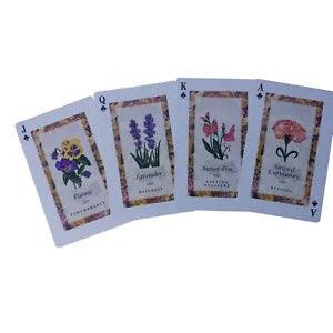 4 Flower Playing Cards Carnation Lavender Pansy Collage Scrapbook Arts Crafts