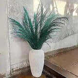 Teal Pampas Grass Decor Tall,6pcs 43.3" Natural Dried Blue Pompas Floral with