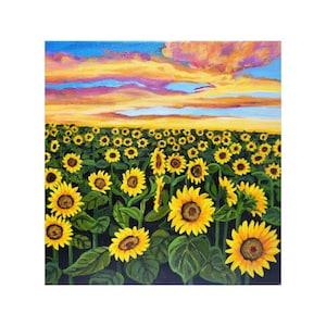 Sunflower Field Original Acrylic Painting