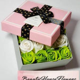 Soap Roses Gift Box for her|16 Soap roses| Gift for Mom Wife Pink and White rose bouquet in box| Gift with love| Handmade