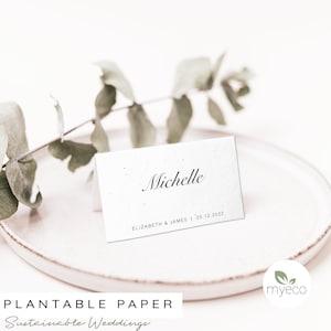 Plantable Place Cards, elegant table cards,  Personalised place cards, Personalised  Wedding place name, Seeded Paper