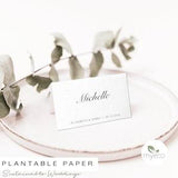 Plantable Place Cards, elegant table cards,  Personalised place cards, Personalised  Wedding place name, Seeded Paper