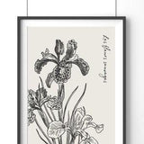 Orchid Wall Art Floral Print, Wall Art Vintage Botanical Orchids, Garden Art Print, Fleur Wildflower Printable, Luxe Decor Neutral Color Art