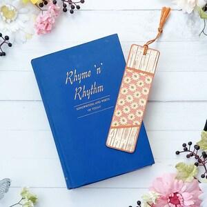 Handmade Bookmark, Sunflowers and Wood (SKU-BKMK-0006)