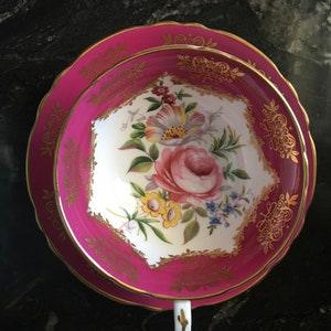 Paragon tea cup and saucer set with large flower bouquet