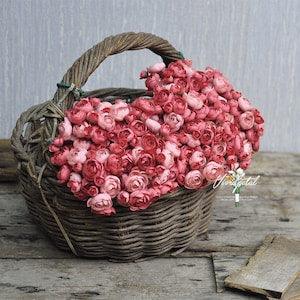 Dark blush pink One Bundle Artificial Silk Mini Ranunculus Artificial 6 Stems Silk Ranunculus Buds for wedding home decor