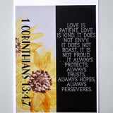 5x7 Sunflower Print (1 Corinthians 13:4,7)