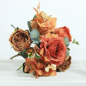 Artificial Flowers Silk Rose Bouquet Peony Vintage Bride Flower Home Living Room Wedding Decoration Accessories Bridal Bouquet Artificial
